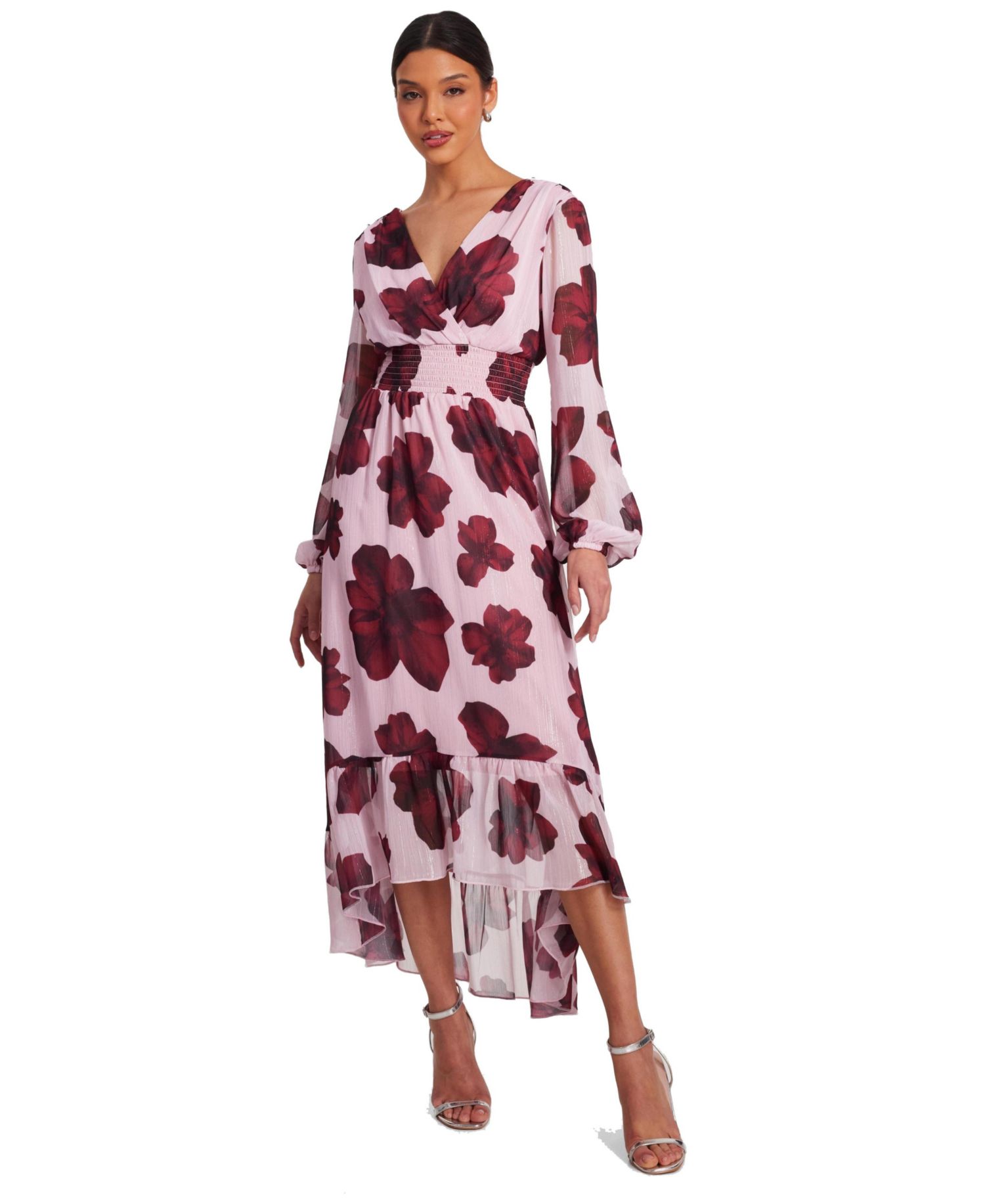 Women's Chiffon Wrap Midi Dress
