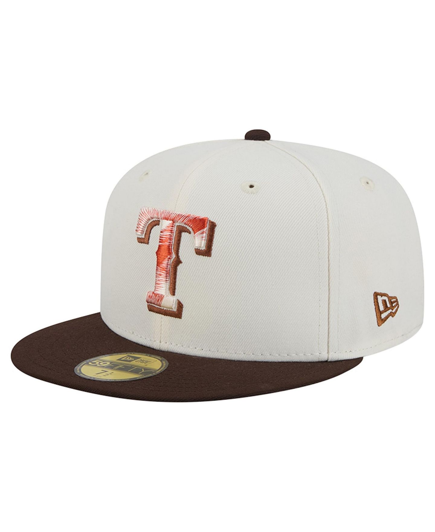 Мужская кепка New Era Natural/Brown Texas Rangers Pumpkin Spice 59FIFTY Fitted Hat — фото 3