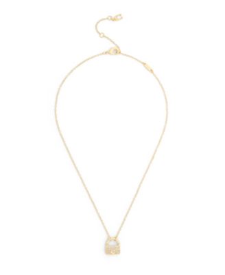 Gold-Tone Crystal Pav&eacute; Tabby Pendant Necklace