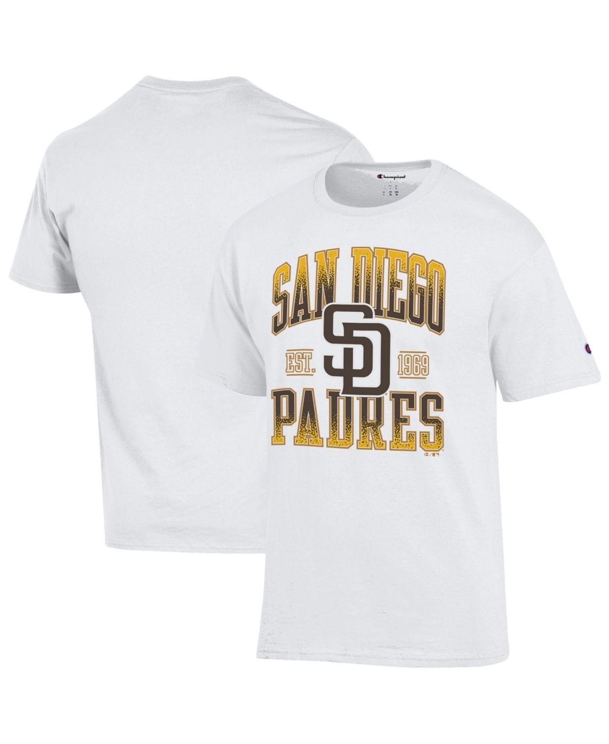 Champion Men's San Diego Padres Screen-Printed Crewneck T-Shirt - White