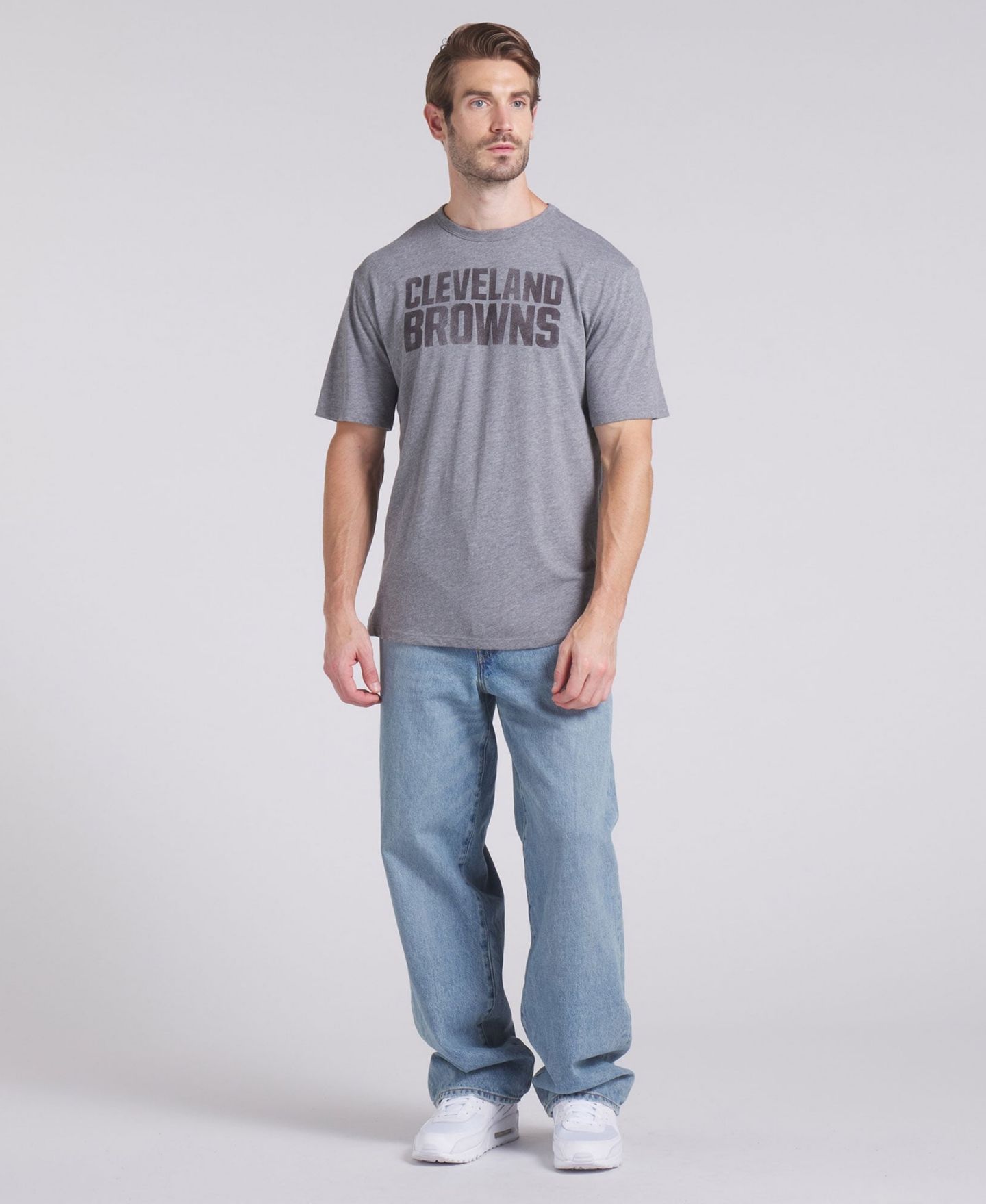 Мужская футболка Fanatics Heather Gray Cleveland Browns Pass Rush Tri-Blend — фото 5
