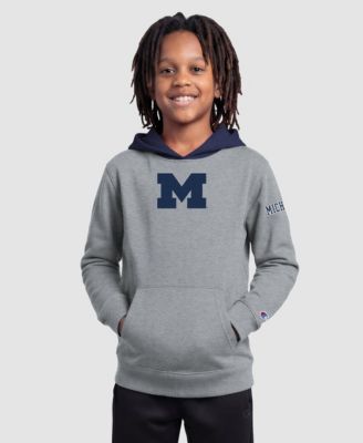 Big Boys and Girls  Heather Gray Michigan Wolverines Fleece Hoodie