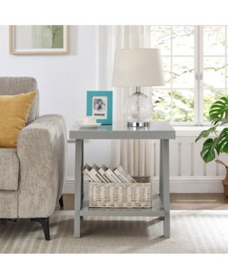 Athens Contemporary Wood Shelf End Table