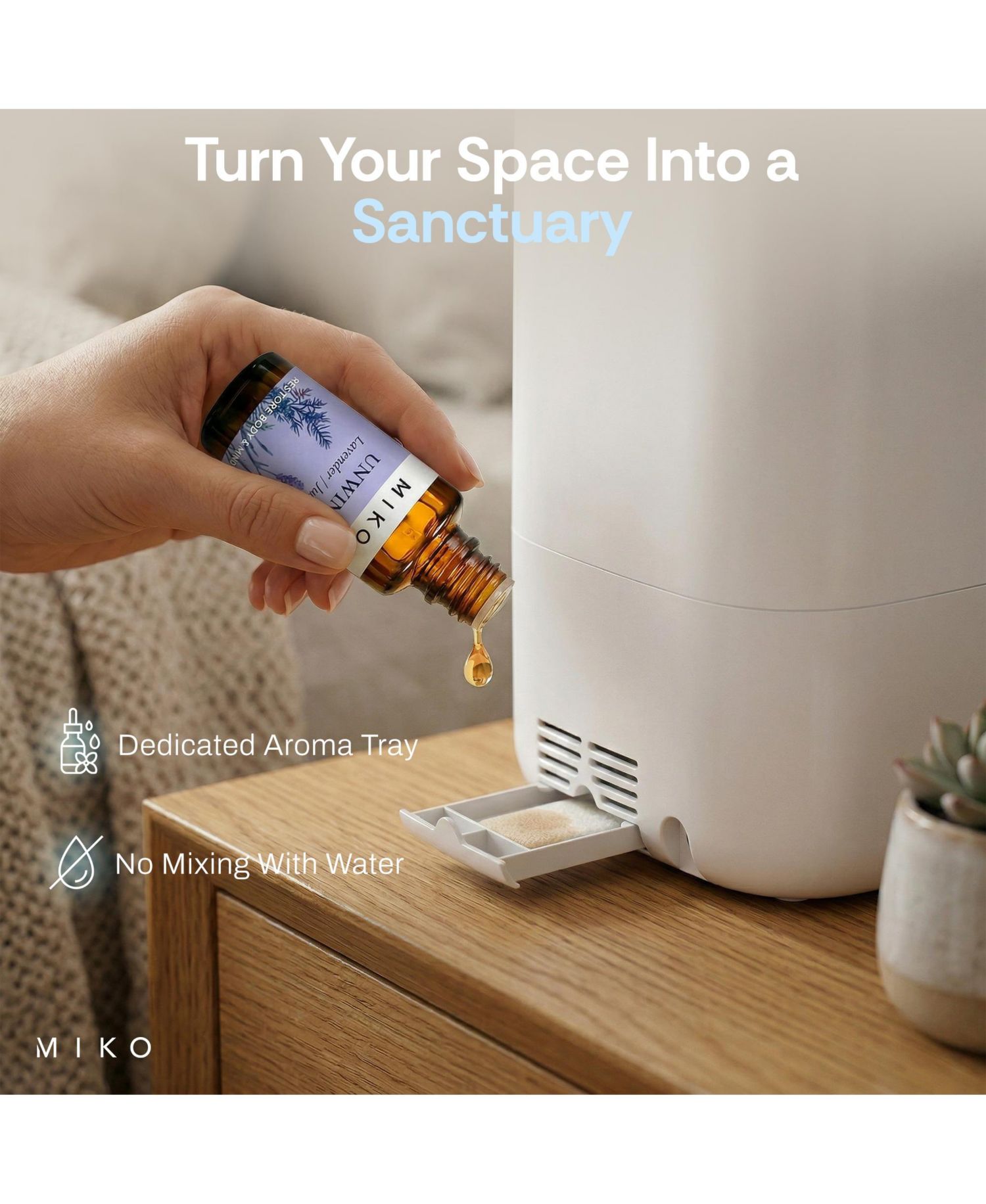 Myst 4.5L Cool Mist Humidifier with Auto Humidity Control, Remote and Aromatherapy