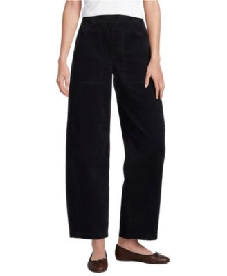 Women's Corduroy High Rise Pull On Utility Barrel Leg Pants