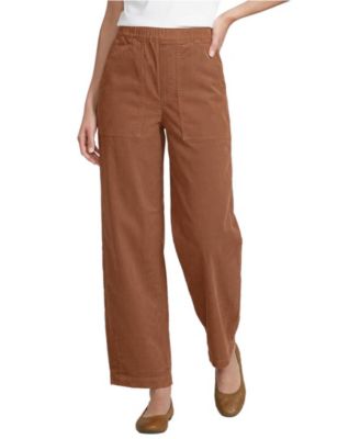Women's Corduroy High Rise Pull On Utility Barrel Leg Pants