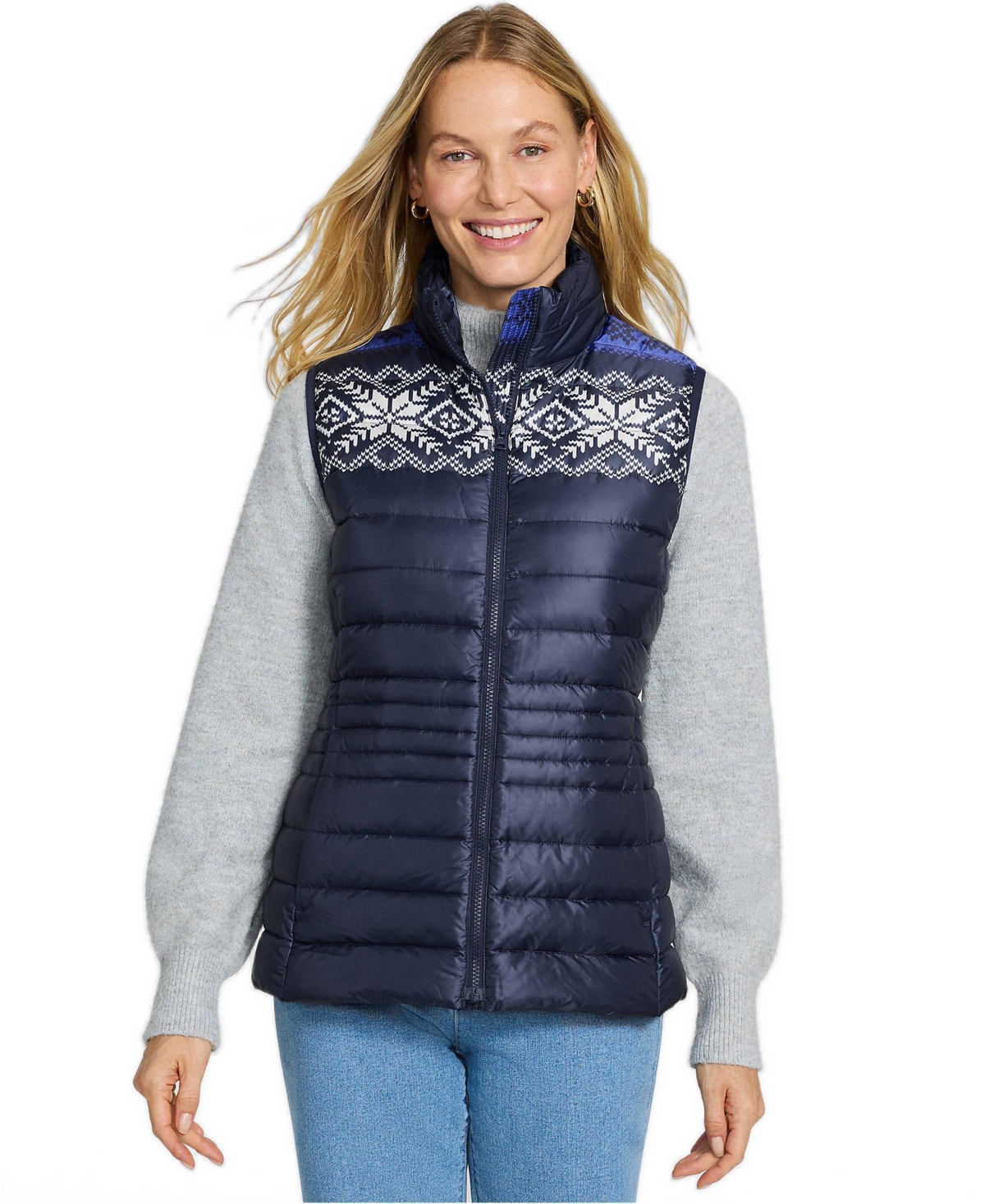 Lands' End Women's Wanderweight Packable Down Print Vest