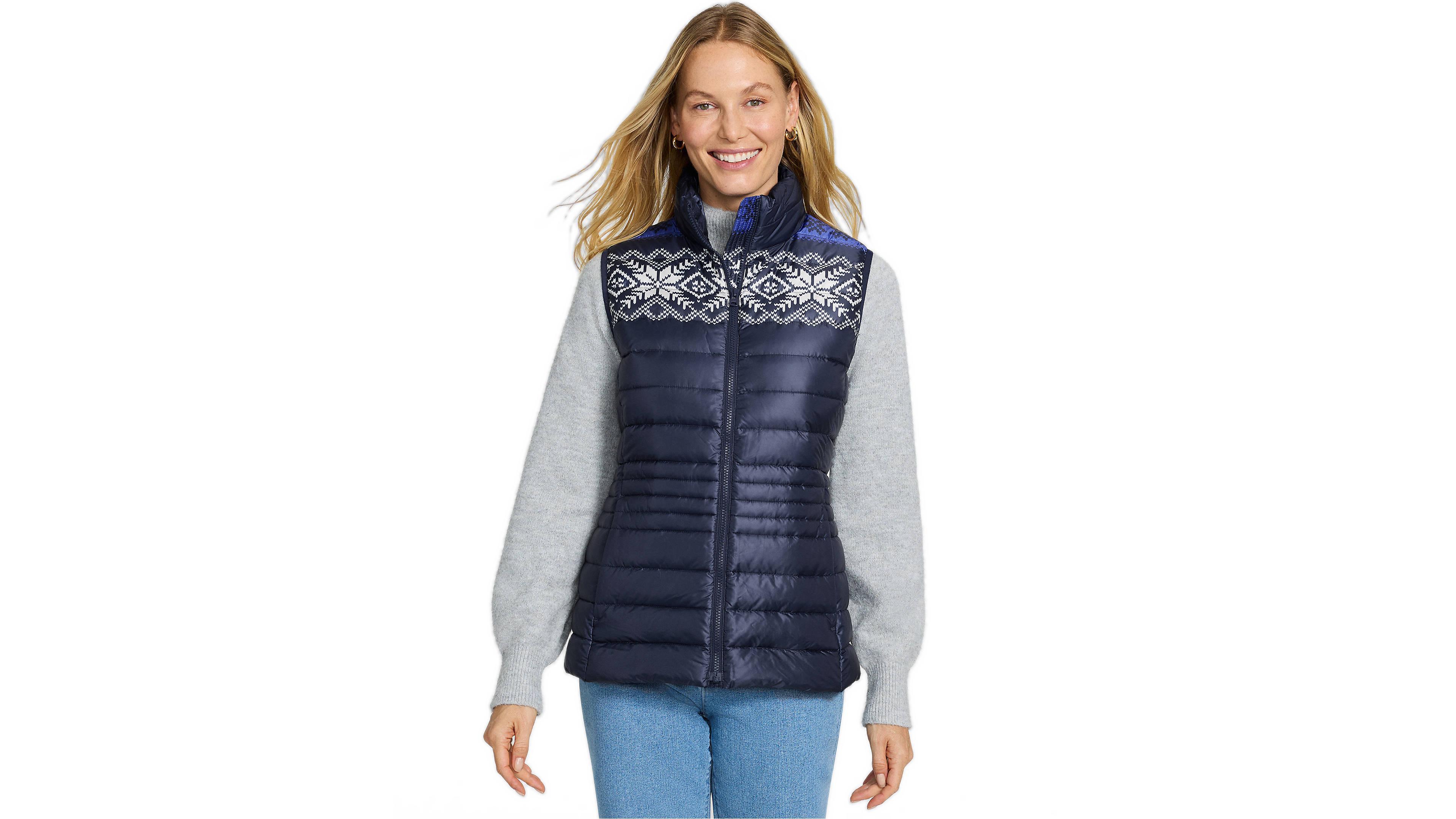 Lands' End Women's Wanderweight Packable Down Print Vest