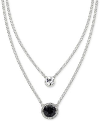 Metal-Tone Stone & Crystal Layered Pendant Necklace, 16" + 3" extender