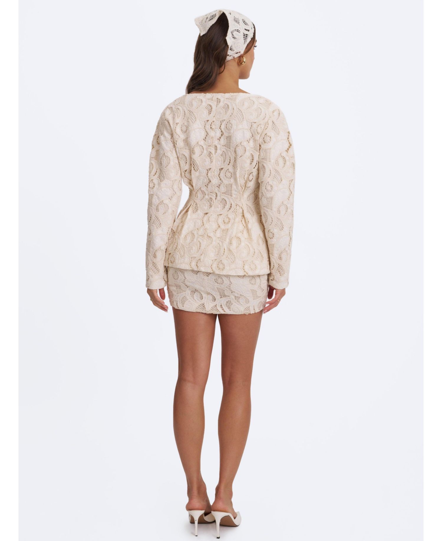 Women's Wenley Puff-Sleeve Lace Cinched-Waist Top