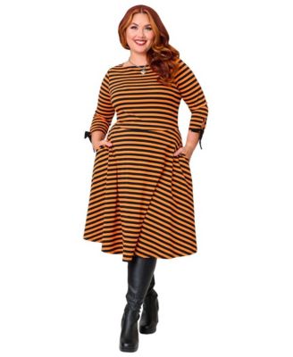 Plus Size Nikki 3/4-Sleeve Crewneck Swing Dress