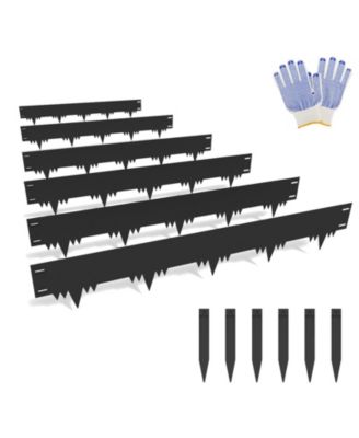 6 Packs 42IN L X 6.5IN H Metal Garden Edging With 6 Stakes For Yard Flower Bed Pathway