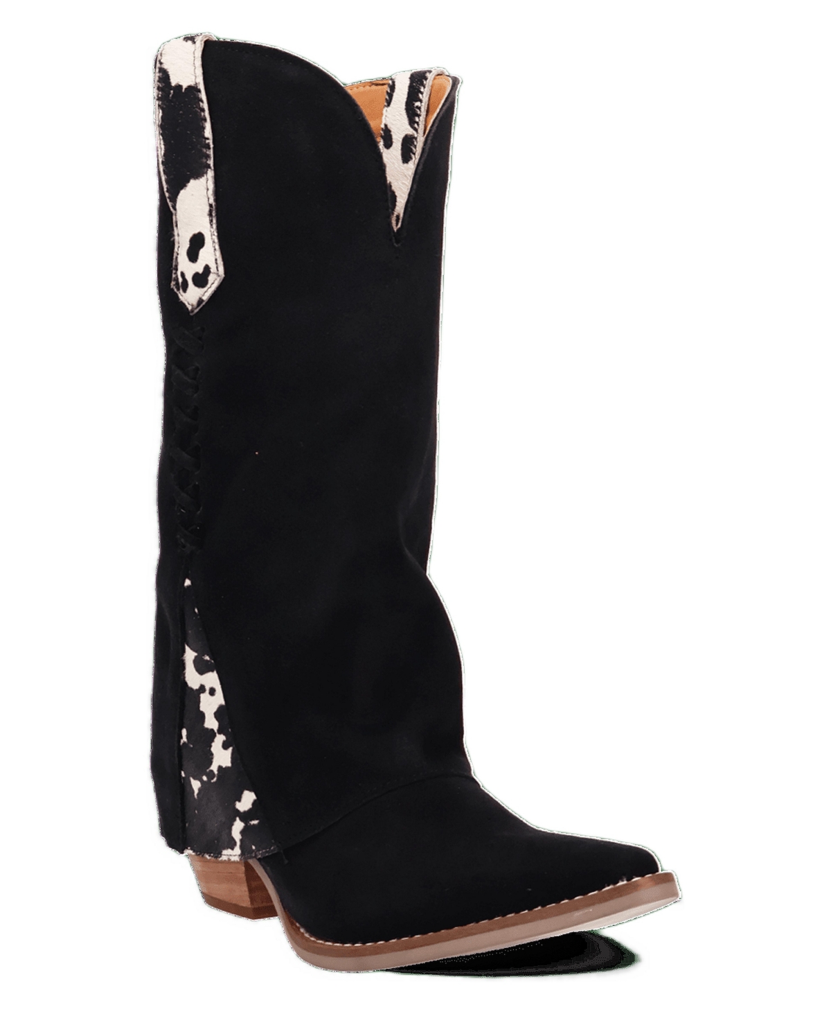 Dingo Wild Thang Suede Snip-Toe Western Boots - Black