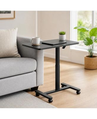 Overbed Table with Wheels, Adjustable Height Rolling Laptop Desk with Gas Spring Lift Desk