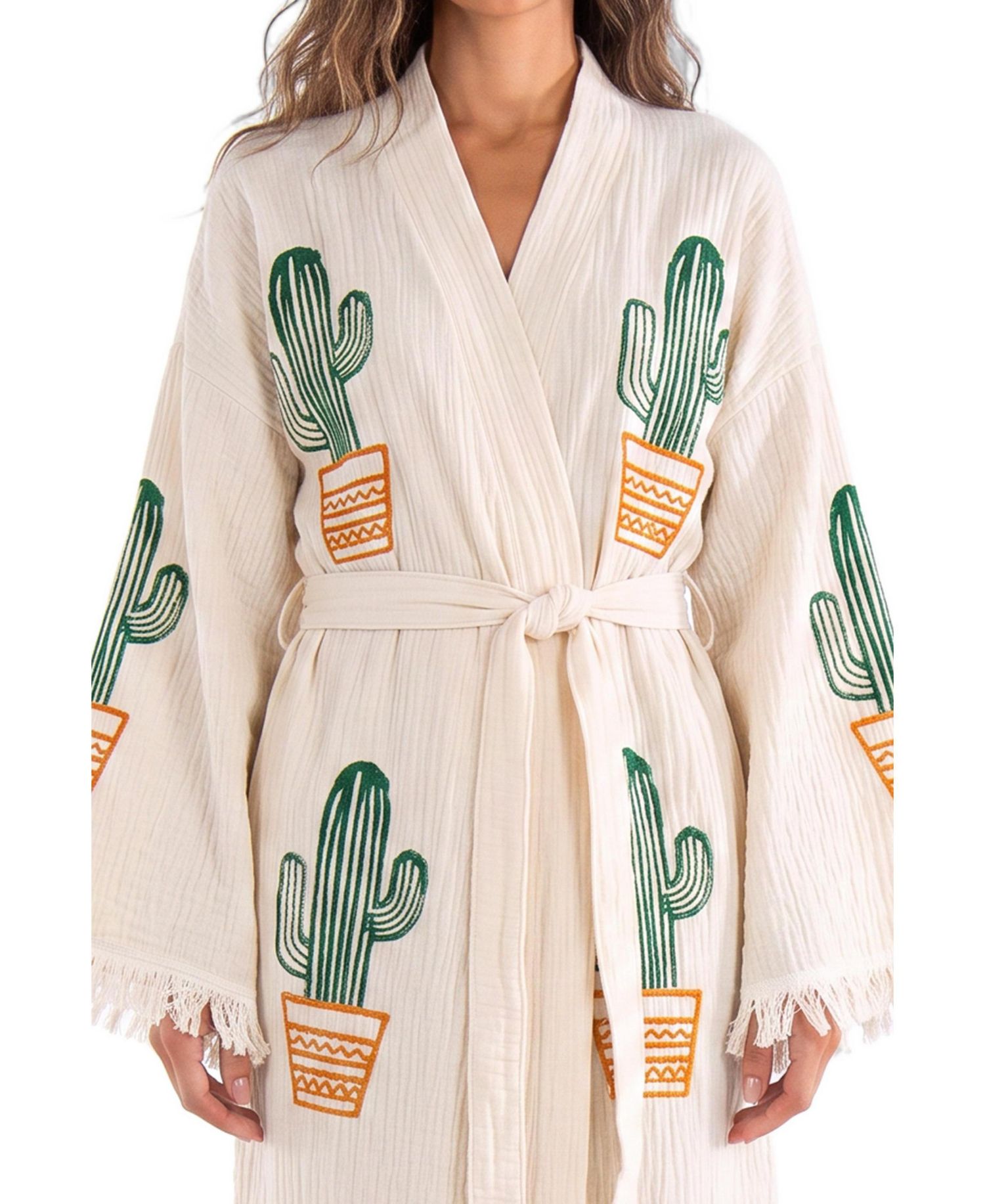 Women's Cora V-Neck Long-Sleeve Cover-Up Robe