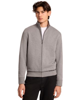 Men's Mock Neck Cotton-Blend Full-Zip Jacket