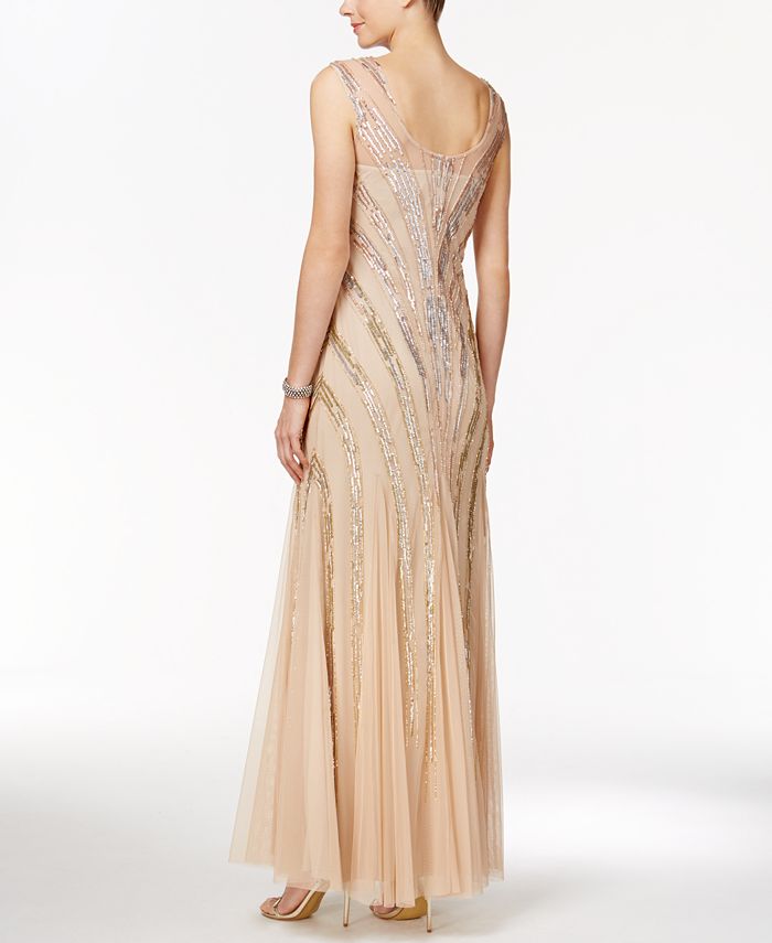 Adrianna Papell Sequined Mermaid Gown - Macy's