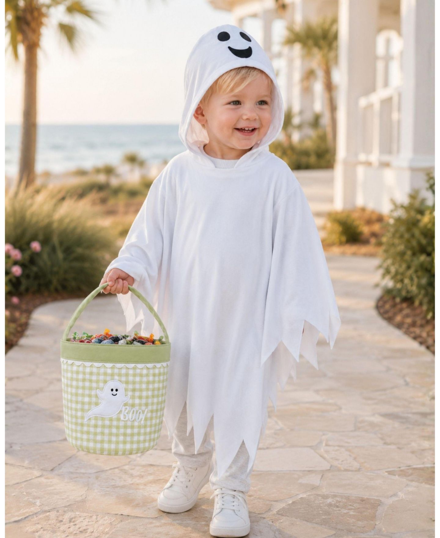 Детская сумка Bits & Bows Glow-in-the-Dark Ghost Halloween Tote, цвет: Зелёный / Белый — фото 3