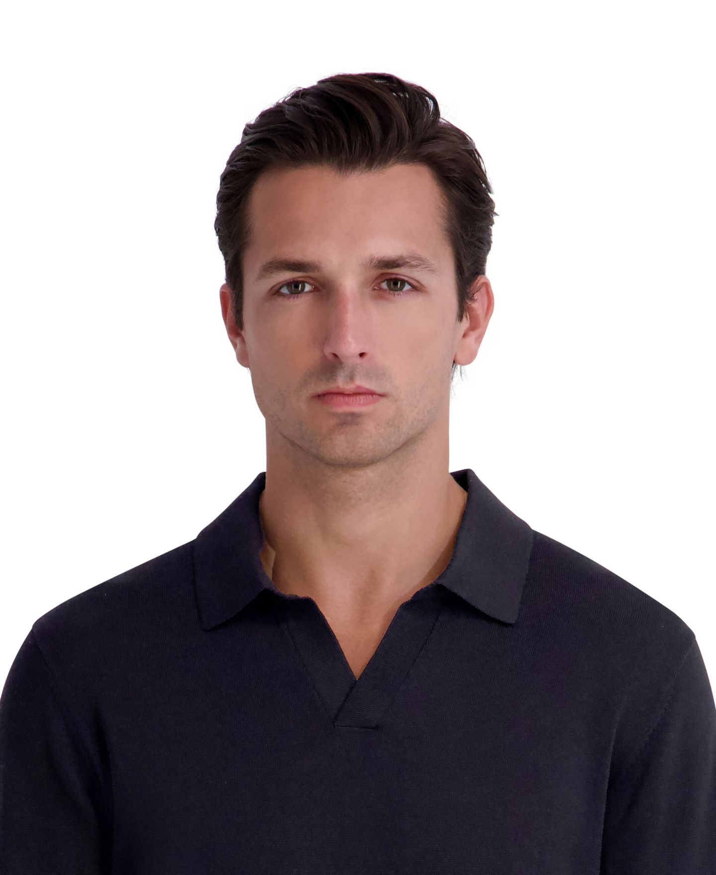 Мужской свитер KARL LAGERFELD PARIS Fine Gauge Blend Johnny Collar, цвет: Чёрный — фото 4
