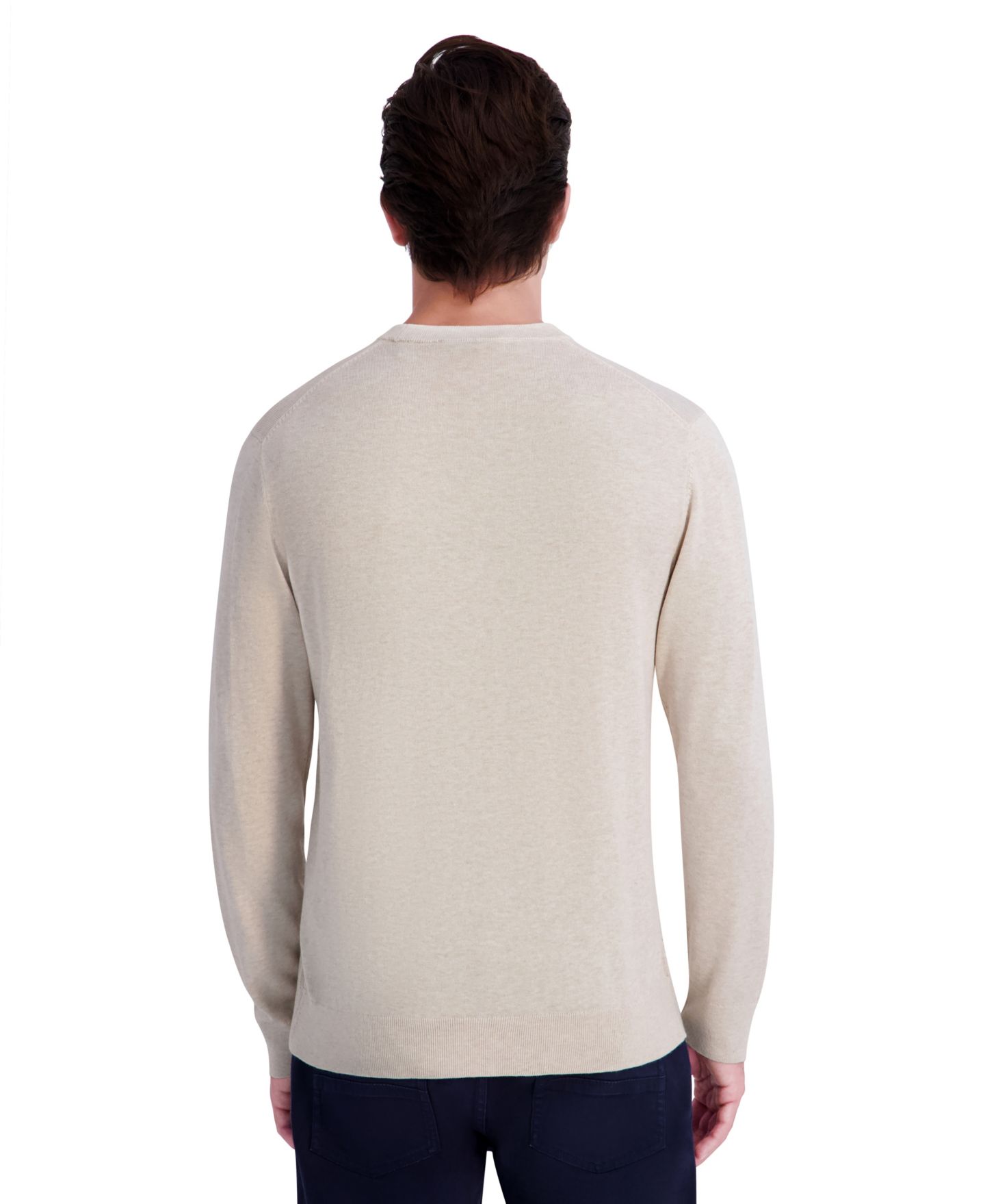 Мужской свитер KARL LAGERFELD PARIS Fine Gauge Blend Crewneck Long-Sleeve Sweater, цвет: Овсяный — фото 5