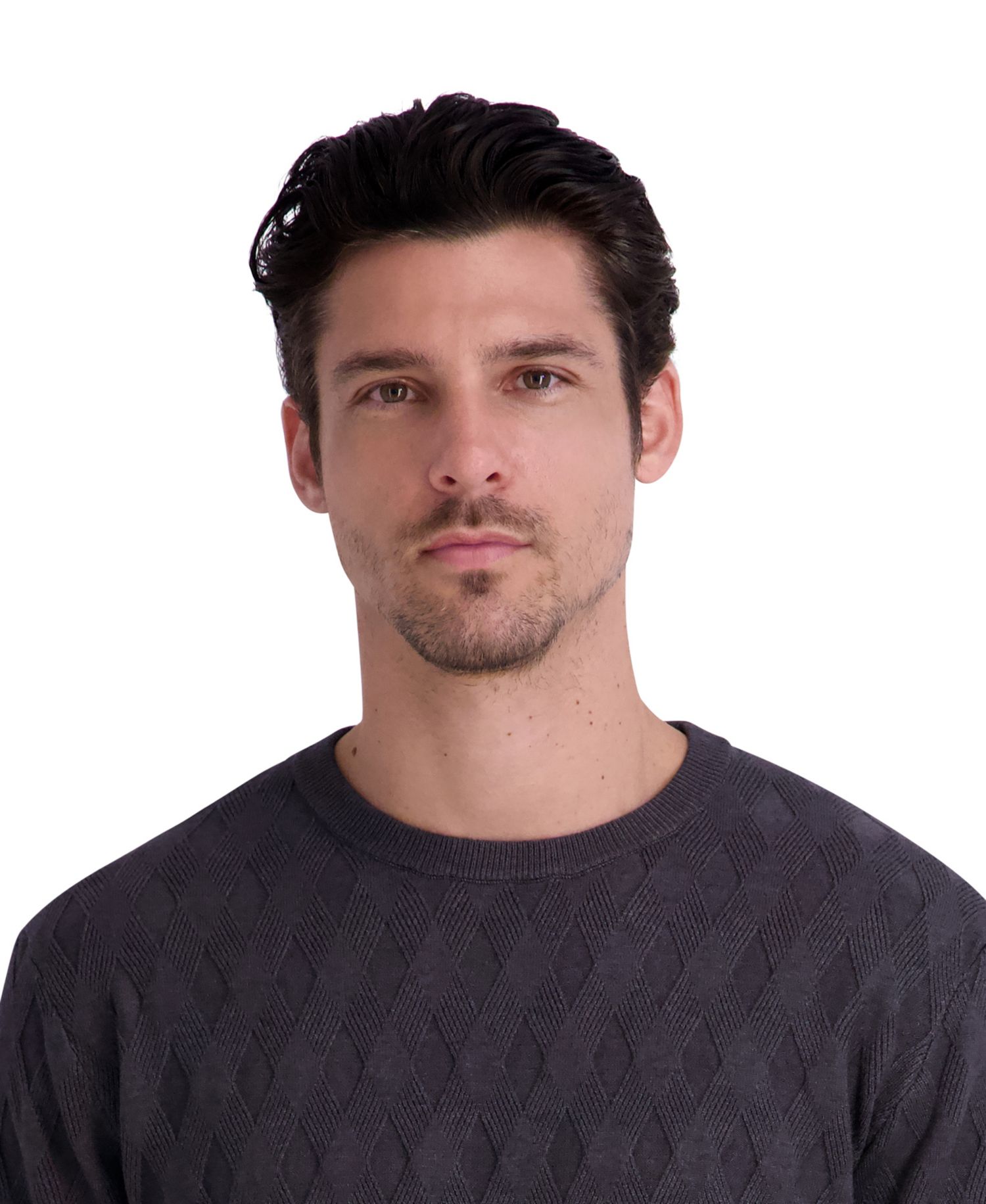 Men's Diamond Texture Crewneck Sweater