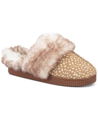 Women's Faux Fur Memory Foam Clog Slippers
