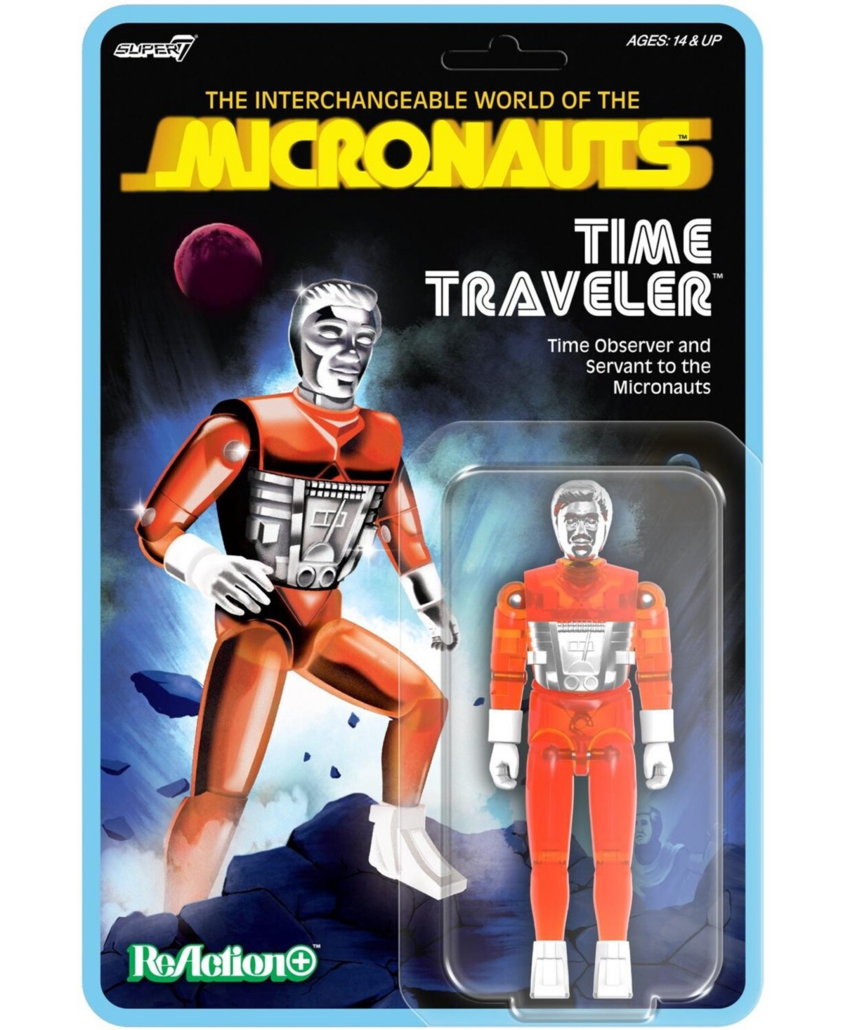 Super7 ReAction+ Micronauts Time Traveler 2" Action Figure, Ages 14+