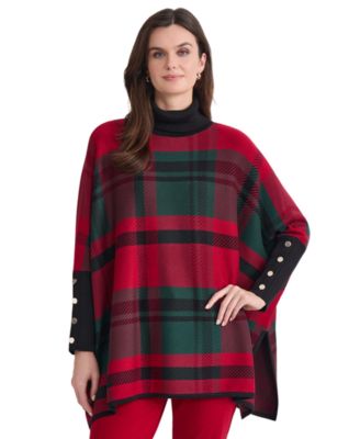 Women's Argyle Turtleneck Long-Sleeve Sweater