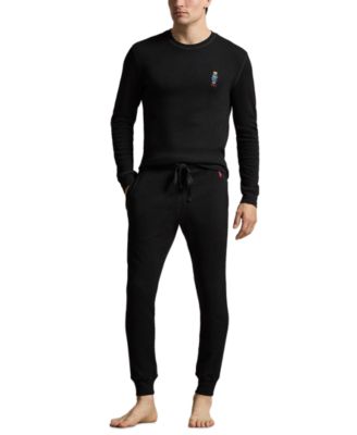 Men's Polo Bear Waffle-Knit Long-Sleeve Crewneck Top and Joggers, 2-Piece Set