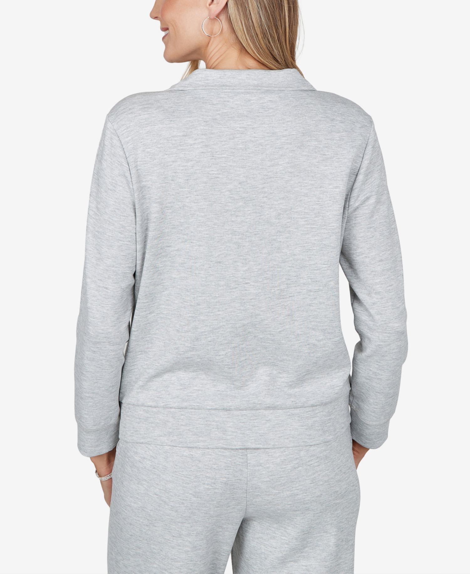Petite Quarter-Zip Colorblock Long-Sleeve Pullover Sweater