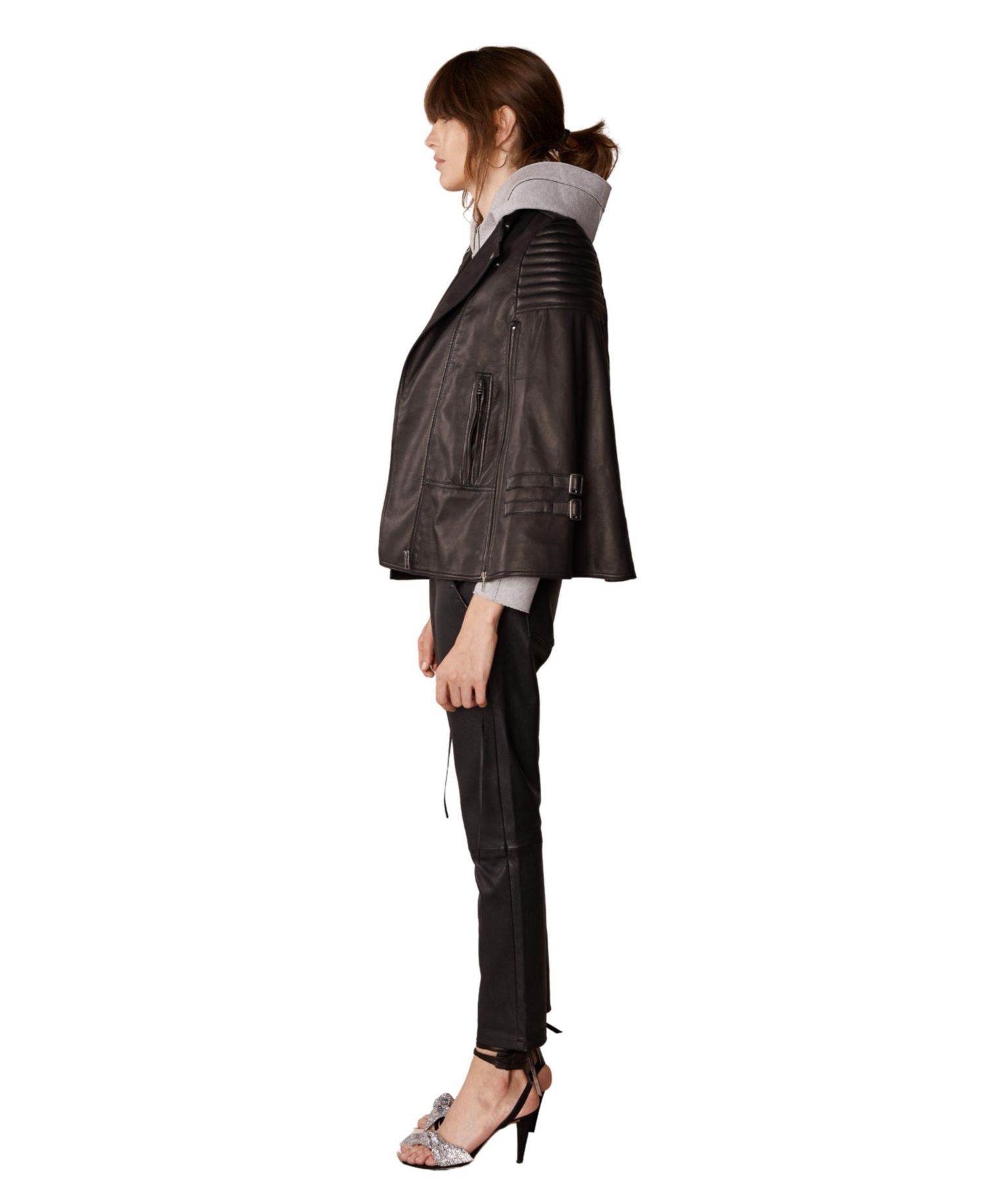 Women's Crosby Moto Leather Cape Jacket