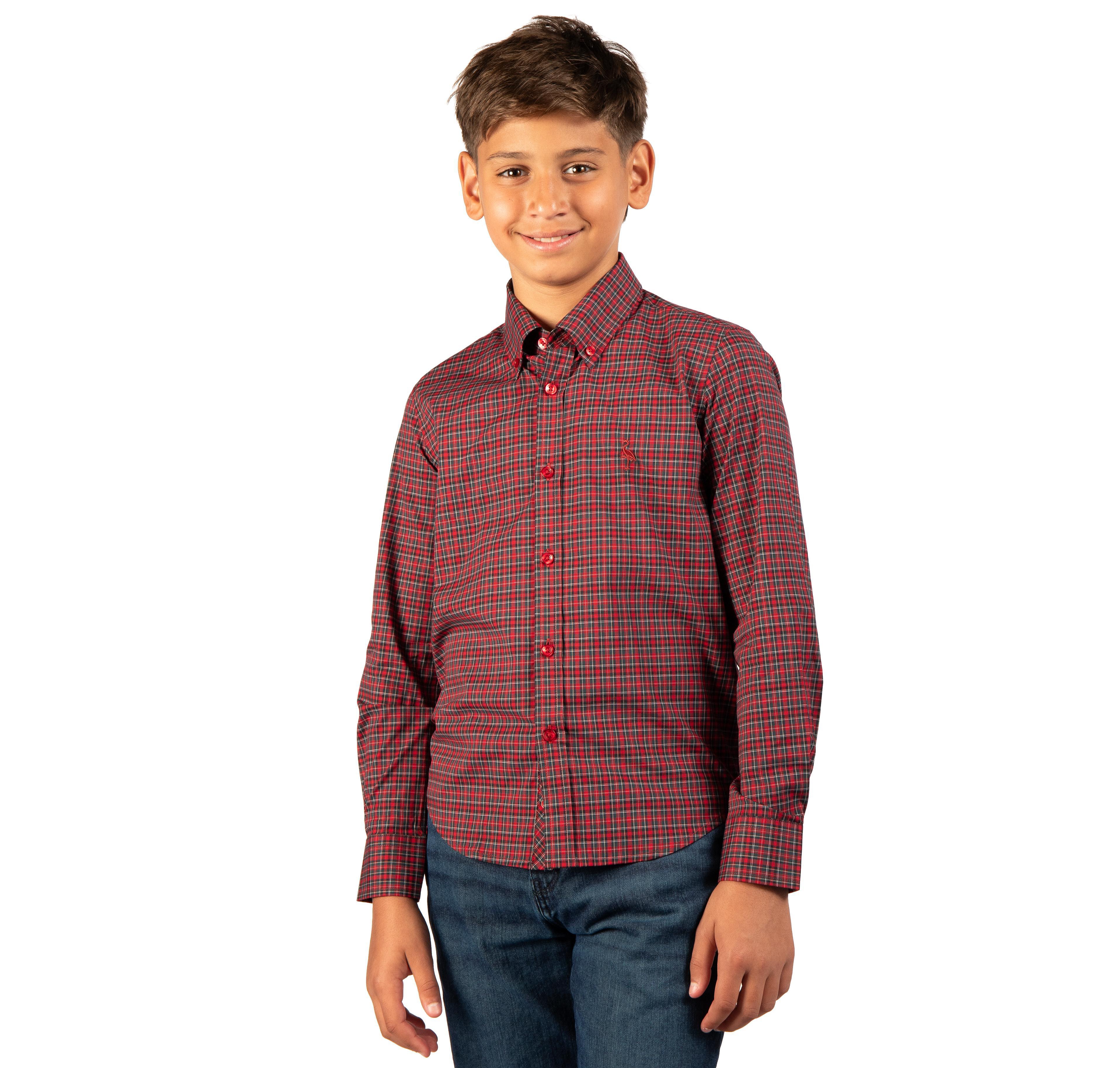 Tailorbyrd Boys' 4-20 Long-Sleeve Holiday Tartan Shirt