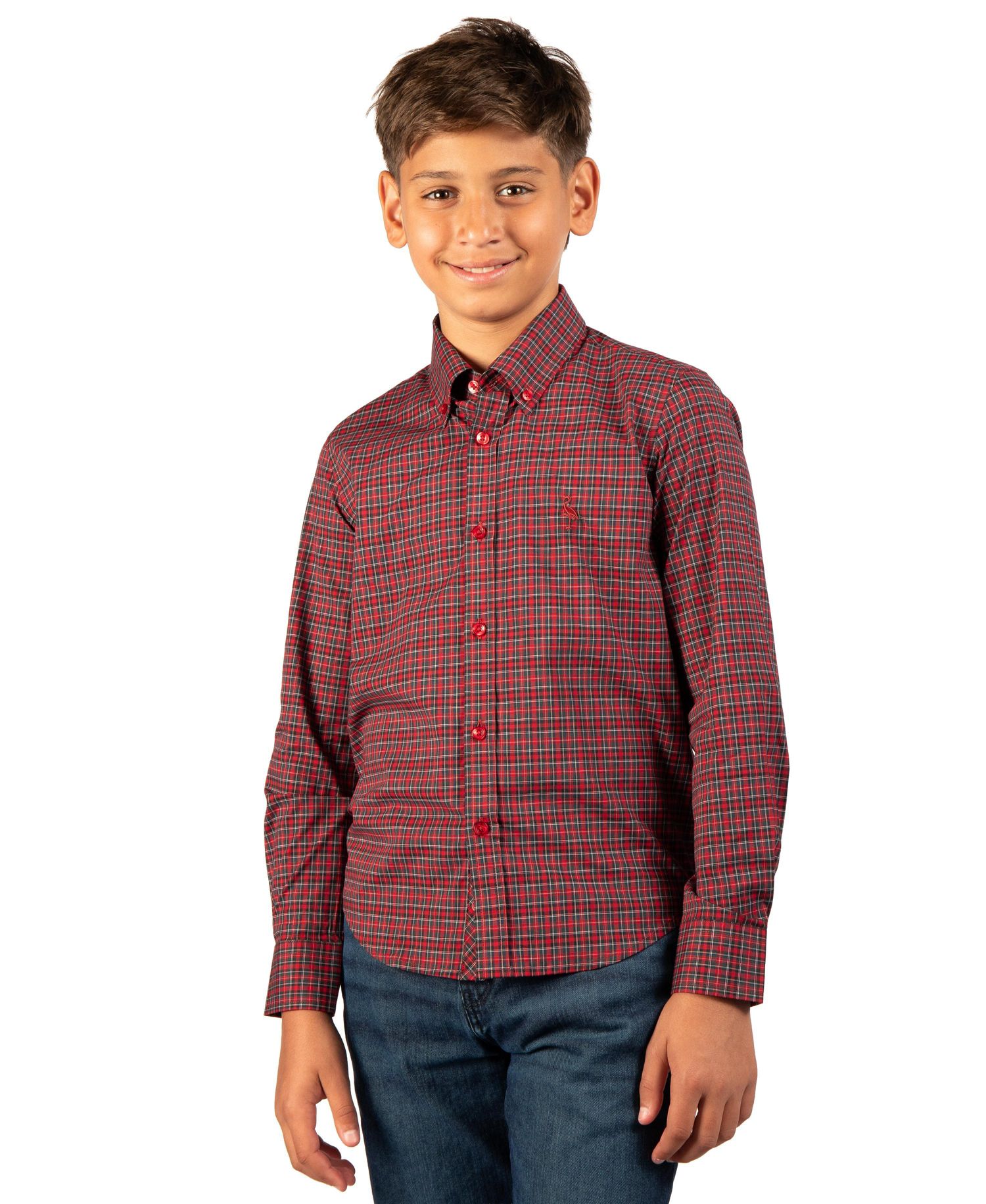 Boys' 4-20 Long-Sleeve Holiday Tartan Shirt