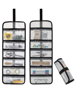 6 Pockets Roll Up Tool Kit 2 Pack For Mechanics Kitchen Art Travel Pottery Office