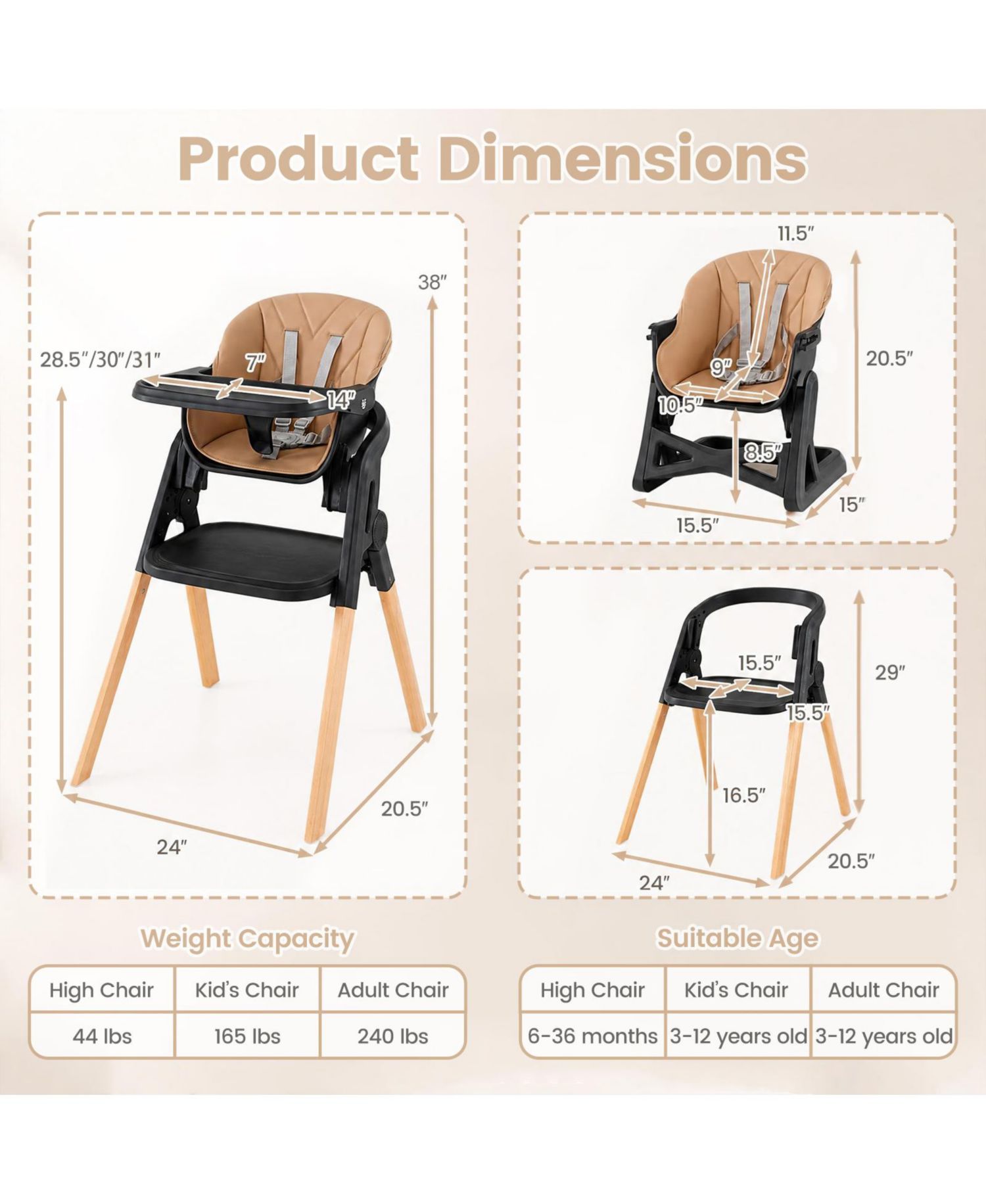 Convertible-Foldable High Chair