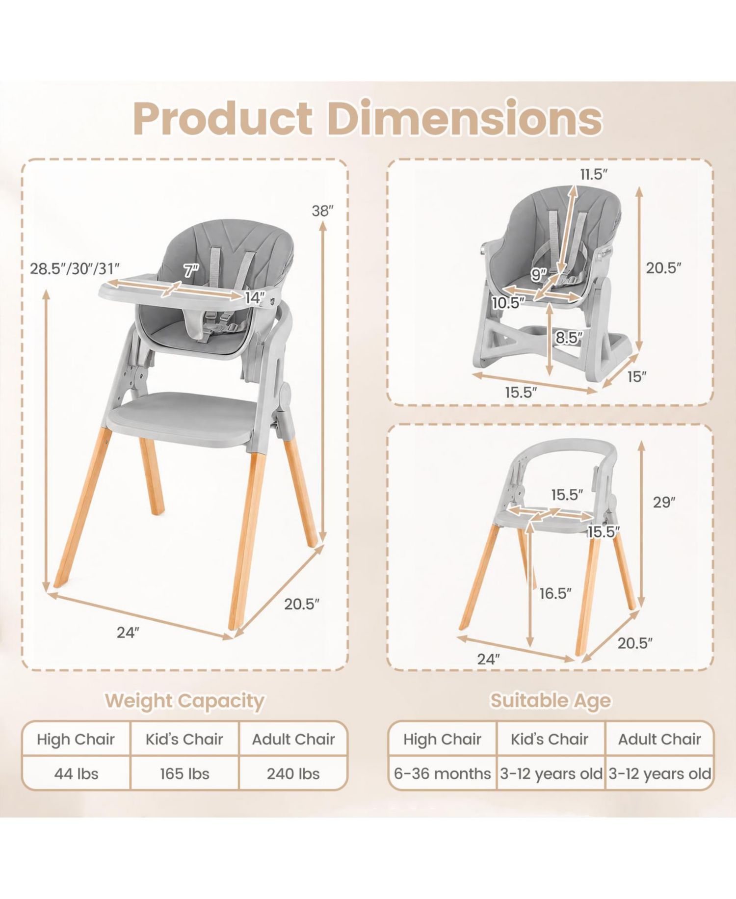 7-in-1 Convertible Foldable High Chair