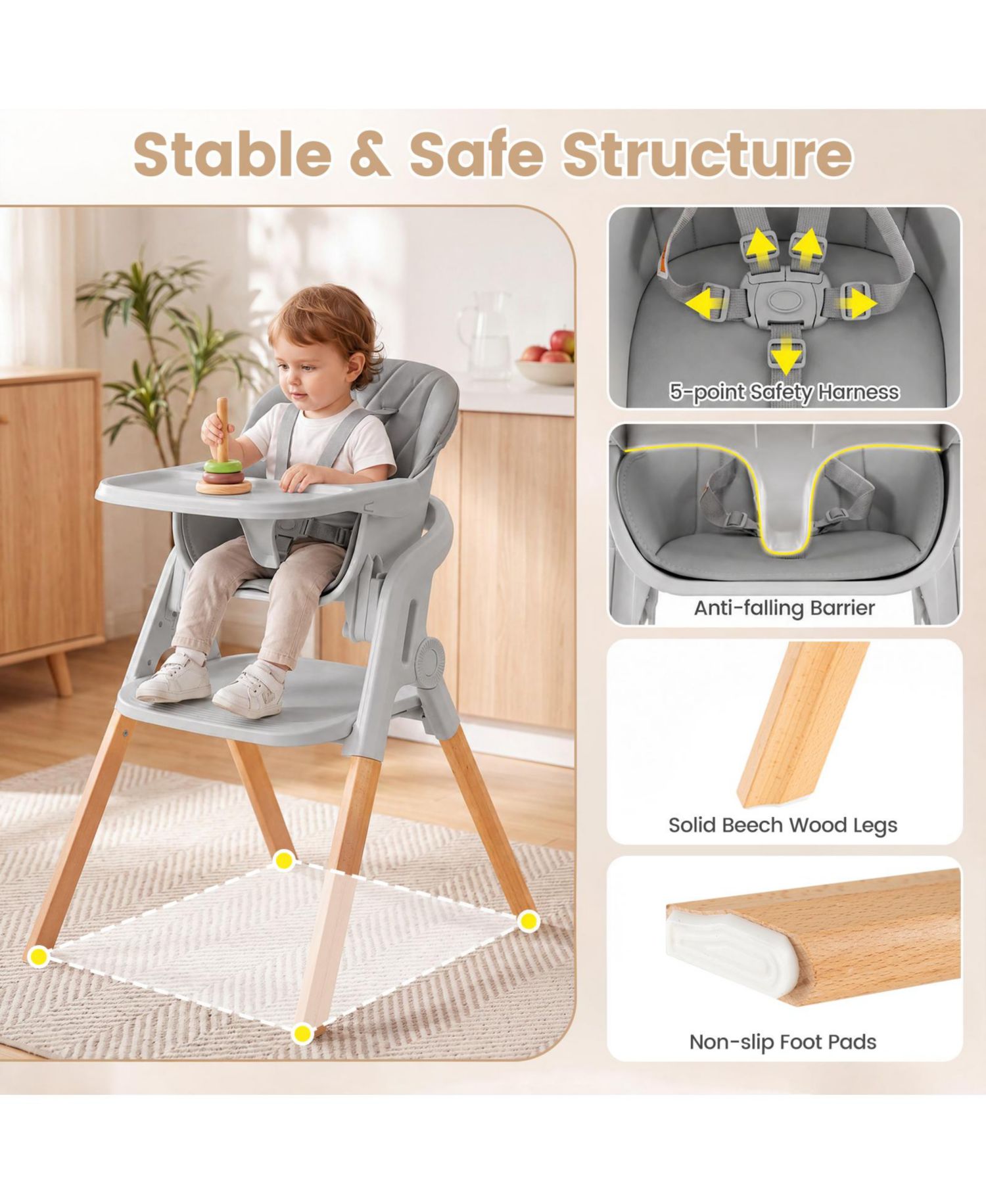 7-in-1 Convertible Foldable High Chair