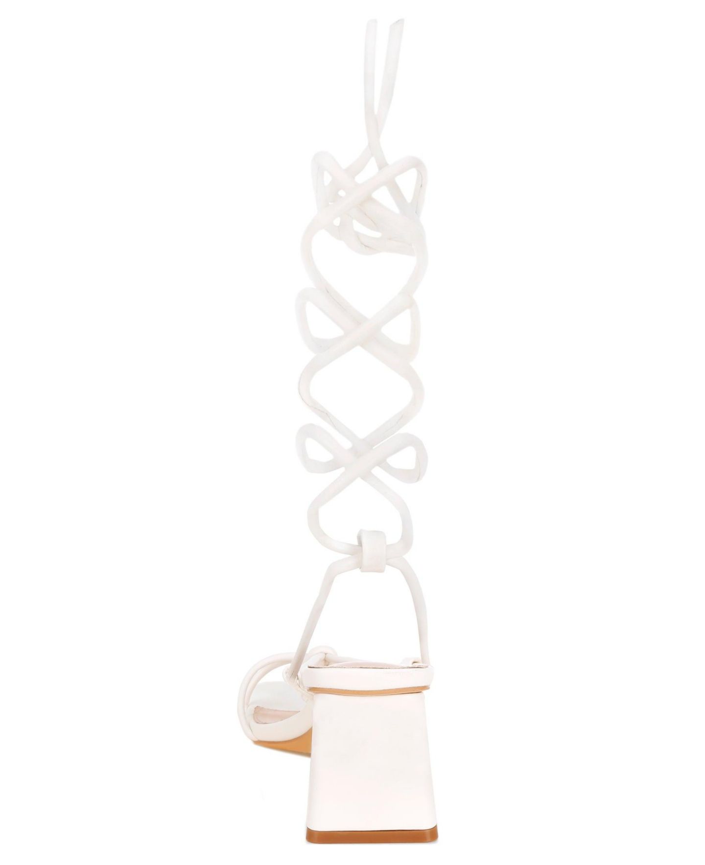 Женские туфли London Rag Porsiah Strappy Tie Up Block Heels, цвет: Белый гладкий — фото 3