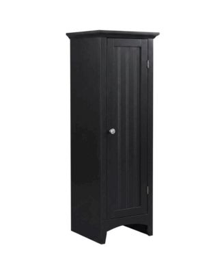MDF Kitchen Pantry Storage Cabinet with Single Door and Adjustable Shelves