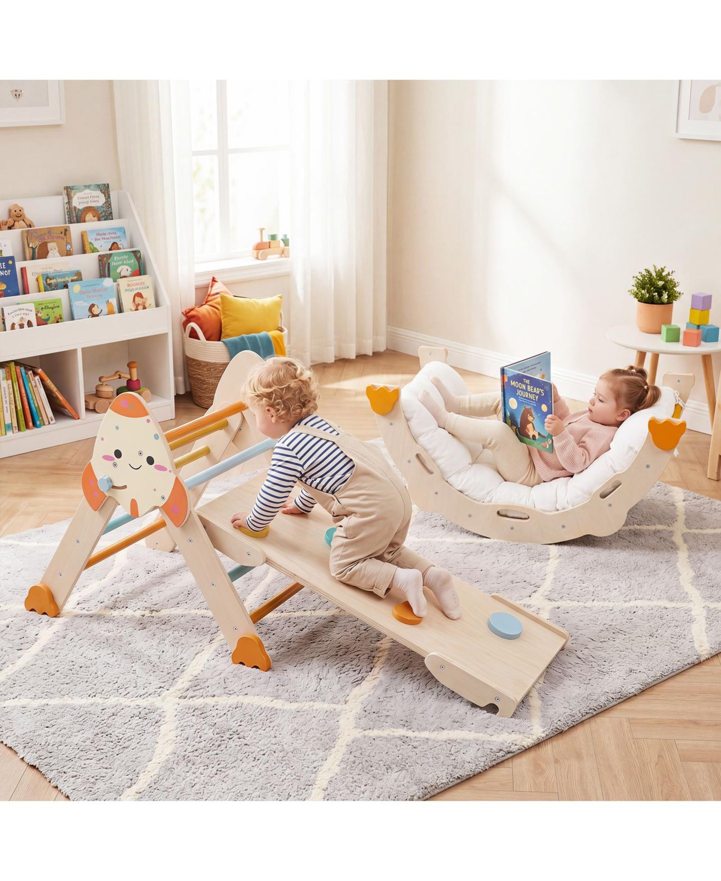 Детские игрушки Costway 8-in-1 Foldable Climbing Toys, Climbing Triangle, Arch, Cushion and Balance Bridge, 4-Piece Set, цвет: Assorted Pre-Pack — фото 3