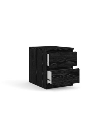 Black 2 Drawer Nightstand - Bedroom Bedside Drawer Storage Furniture