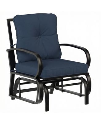 Outdoor Glider Chair, Patio Glider with Cushions, Steel Frame