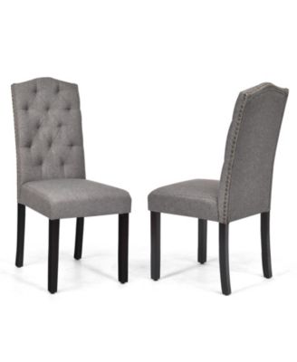 Set of 2 Tufted Upholstered Dining Chairs