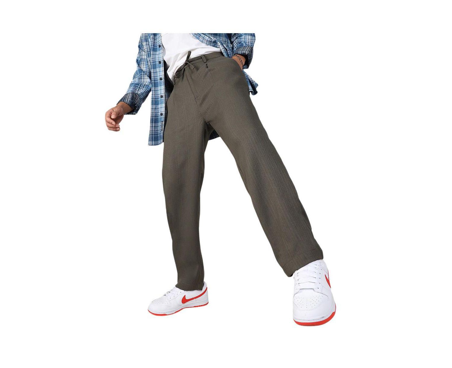 Men's Pleated Drawstring Trousers