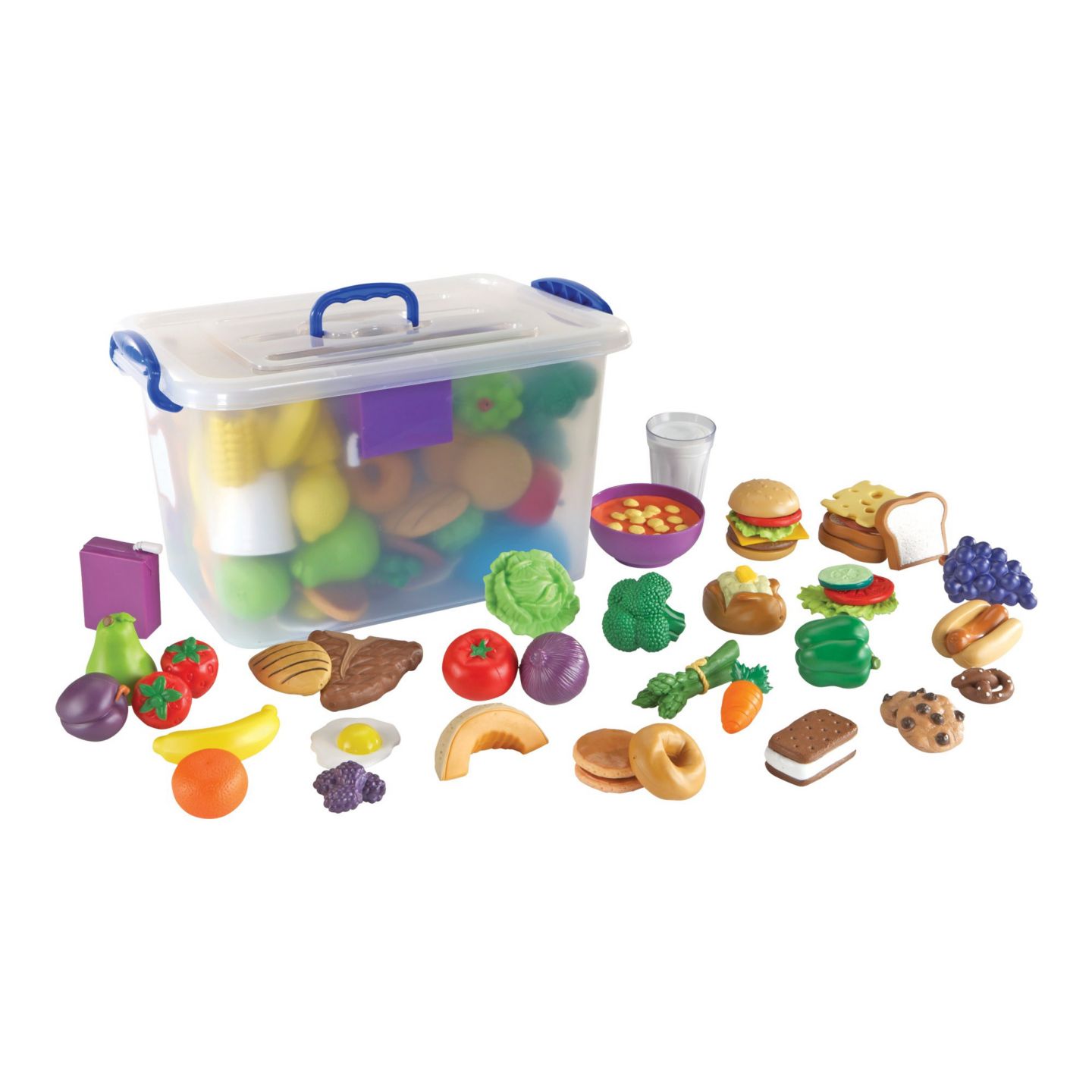 Детские игрушки Learning Resources New Sprouts Classroom 100-Piece Play Food Set, Ages 18 Months+, цвет: Assorted Pre-Pack — фото 3