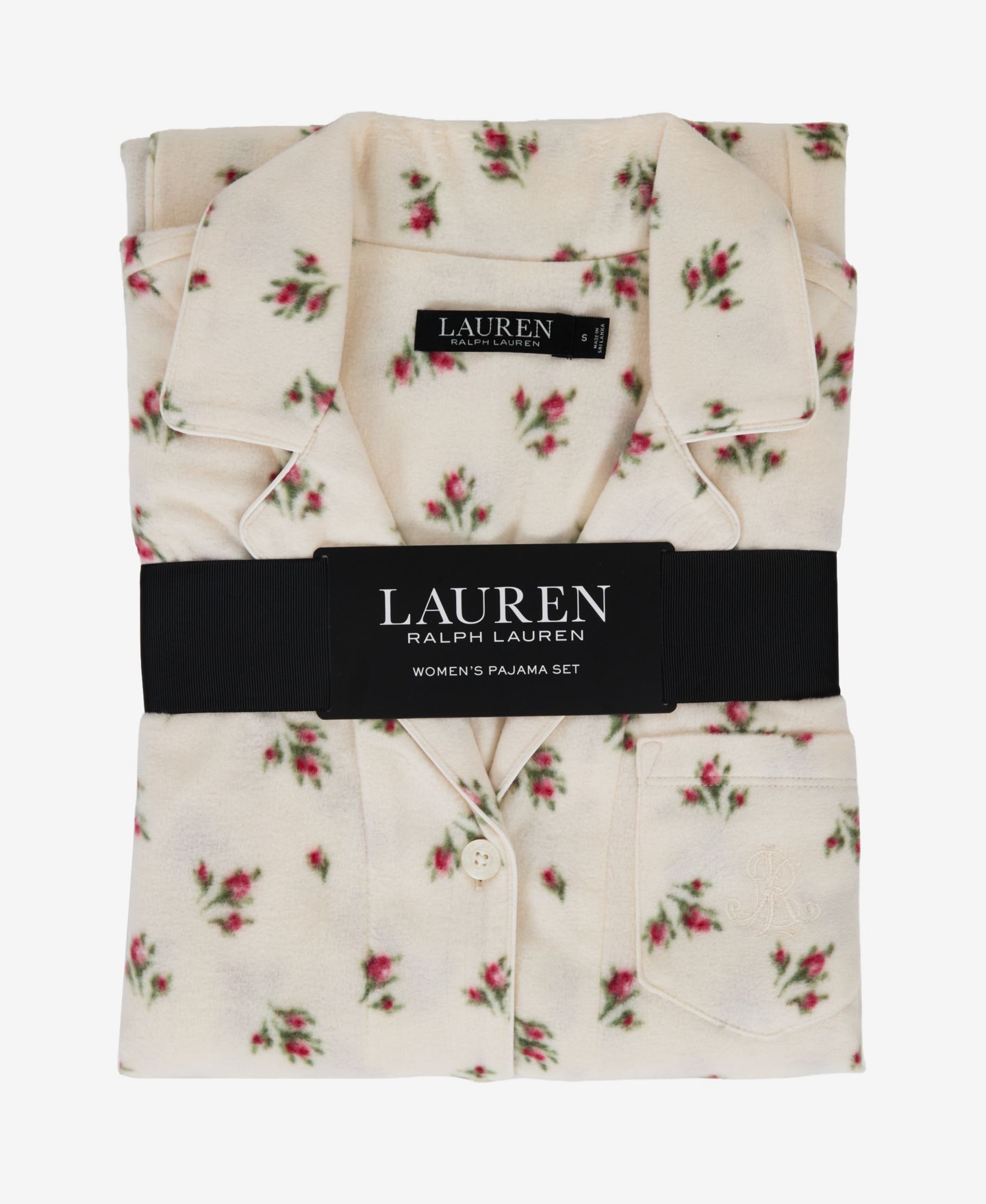 Пижамный комплект, флис, 2 предмета — Lauren Ralph Lauren, цвет: Кремовый с принтом — фото 4