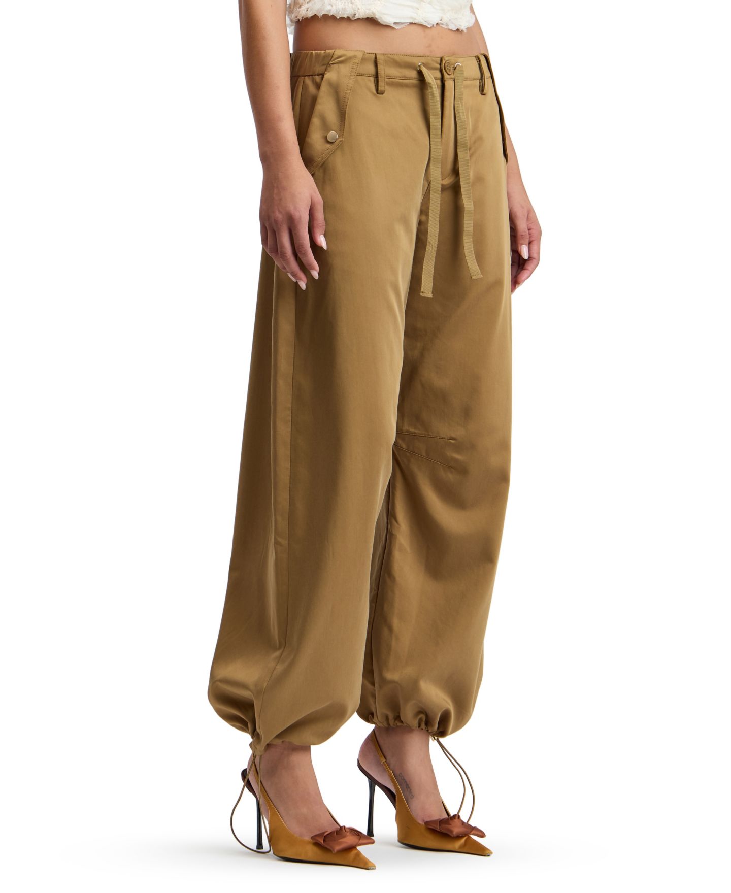 Женские брюки Avec Les Filles Baggy Cargo Wide Leg, цвет: Оливковый — фото 3