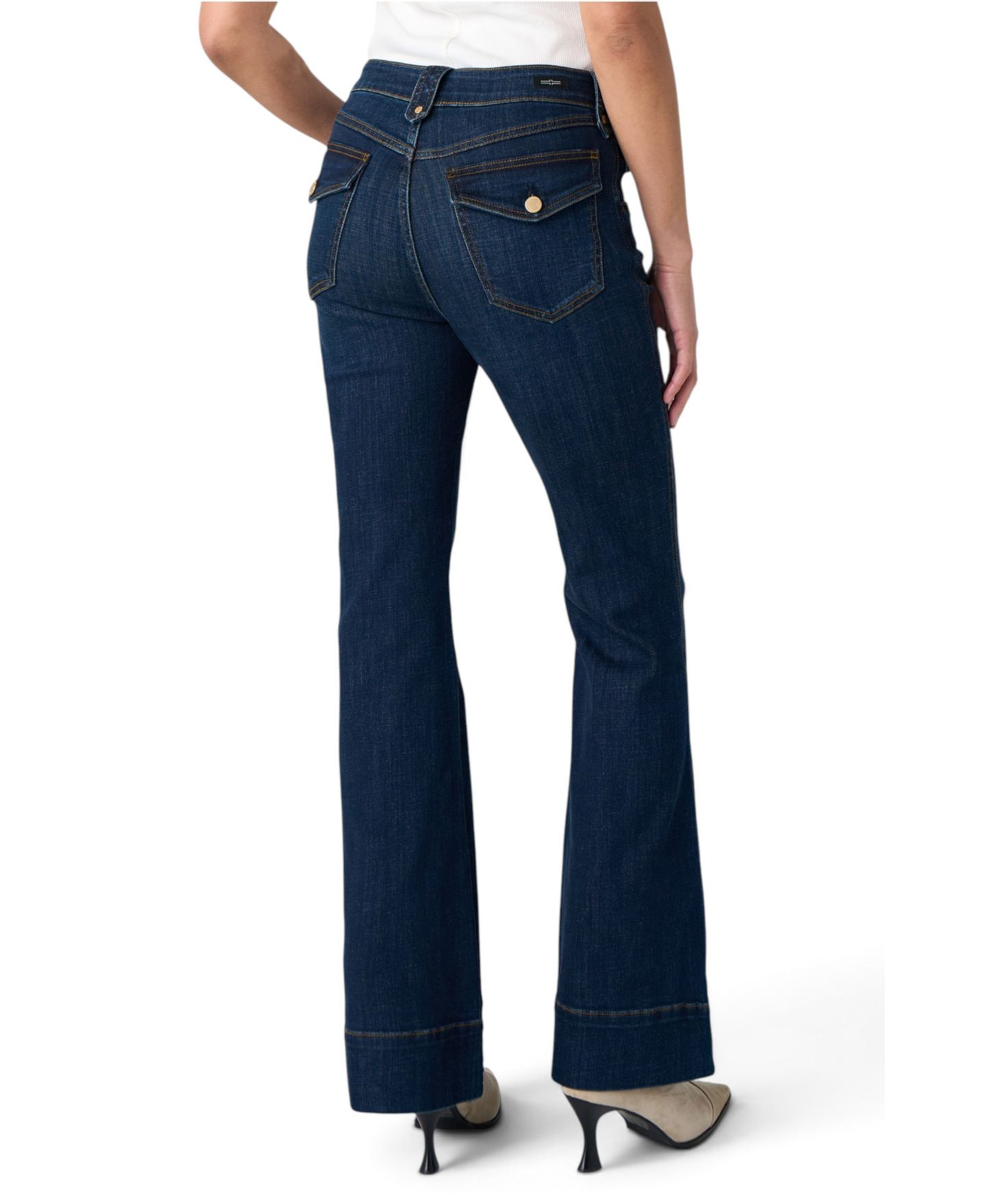 Женские джинсы Liverpool Los Angeles Hannah Outlaw High-Waisted Flare Dark Wash, цвет: Синий — фото 3