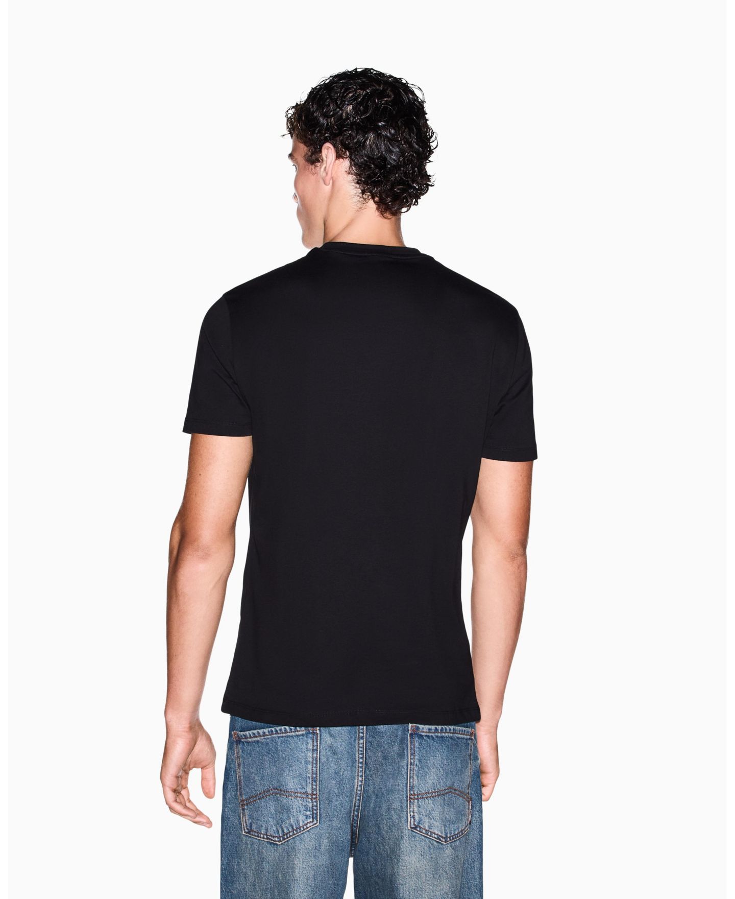 Мужская футболка A|X Armani Exchange Milan-NY Crewneck Regular-Fit Cotton, цвет: Чёрный / Белый — фото 4