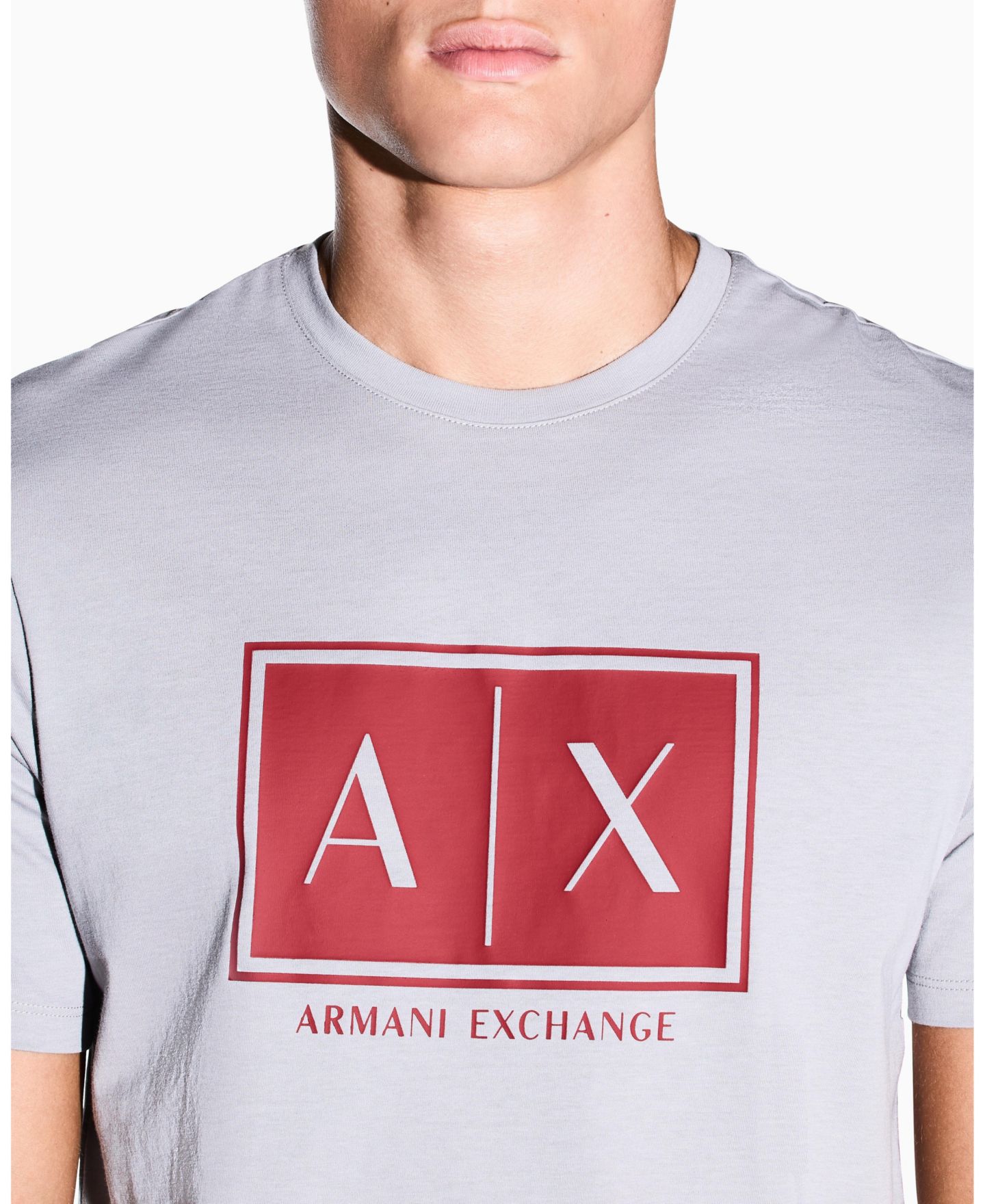 Мужская футболка A|X Armani Exchange Box Logo, цвет: Alloy — фото 6